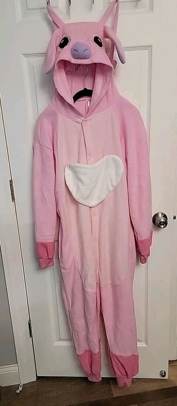H210 Adult Size Medium Pig Costume One Piece Pajamas Soft And Comfy
